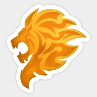 Golden Lion Head Sticker